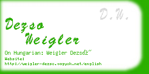 dezso weigler business card